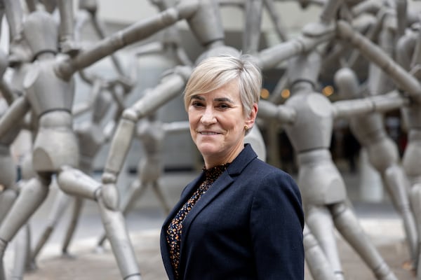 Hala Moddelmog, CEO of Woodruff Arts, poses for a portrait at the center in Atlanta on Friday, November 21, 2025. (Arvin Temkar/AJC)
