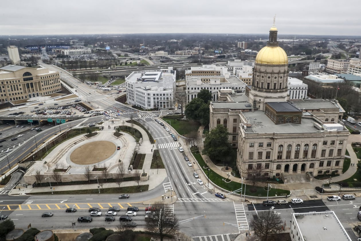 The Georgia State Capitol and Liberty Plaza as viewed from the James H. “Sloppy” Floyd Building. (AJC file photo)