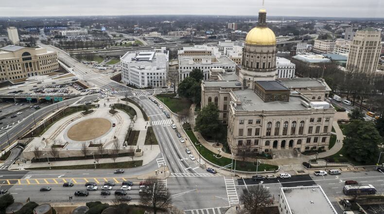 The Georgia State Capitol and Liberty Plaza as viewed from the James H. “Sloppy” Floyd Building. Bob Andres / bandres@ajc.com
