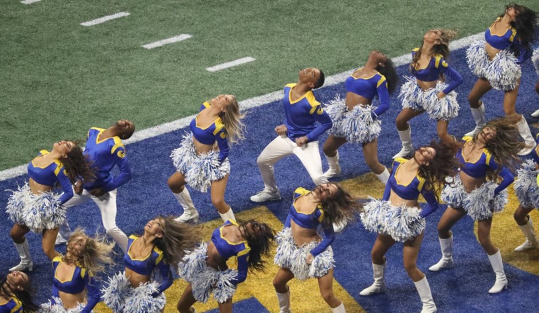Photos: NFL’s first male cheerleaders perform at Super Bowl 53