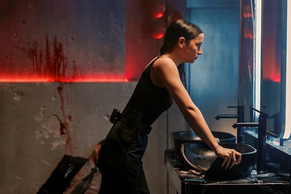 This image released by Lionsgate shows Ana de Armas in a scene from "Ballerina." (Larry D. Horricks/Lionsgate via AP)