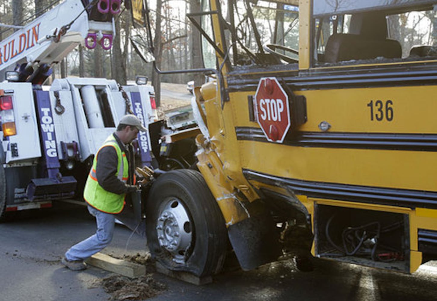 School bus, semi crash in Cherokee
