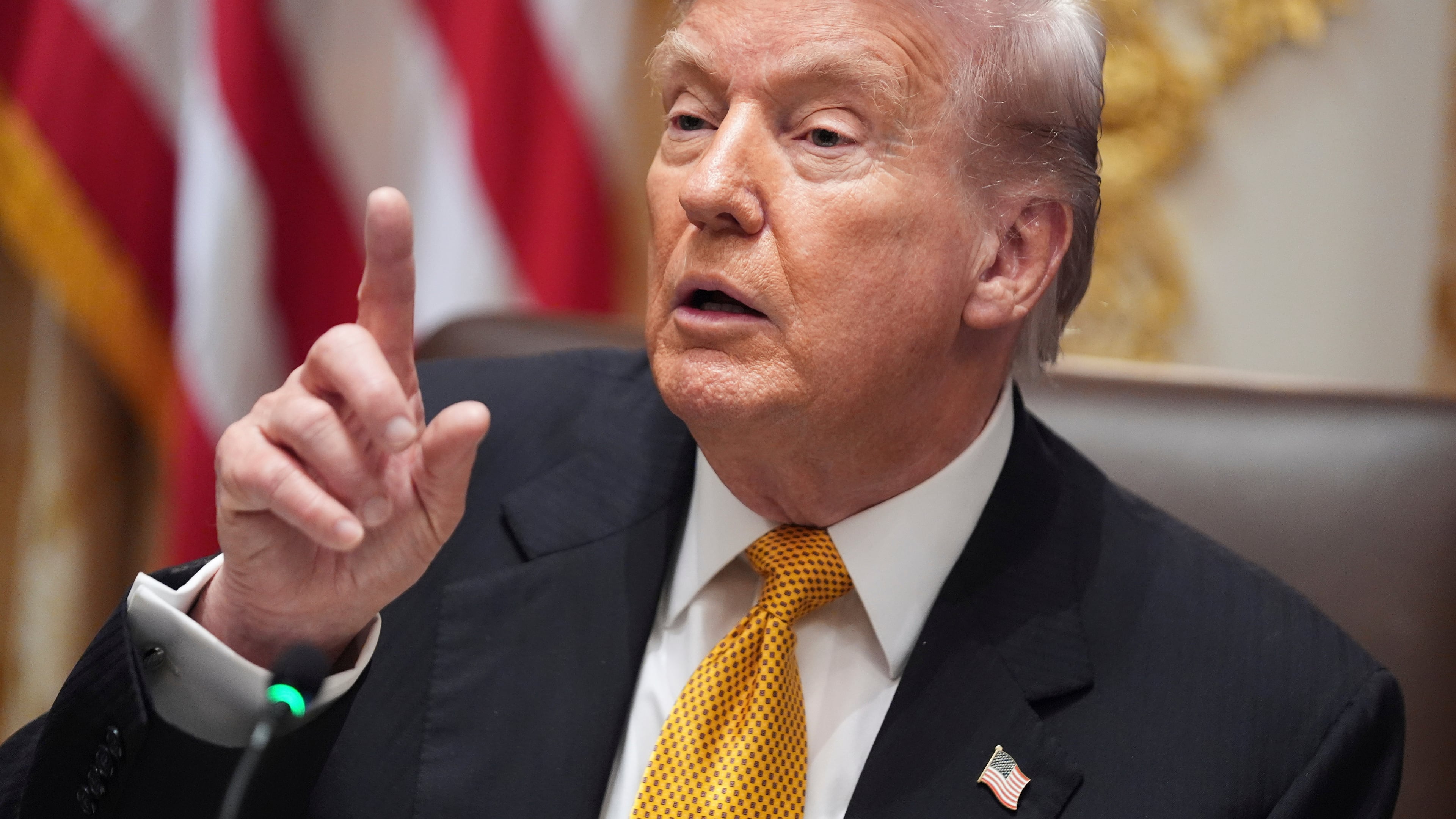 President Donald Trump speaks with reporters in the Cabinet Room of the White House, Nov. 7, 2025, in Washington. (Evan Vucci/AP)
