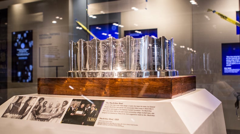 The MacArthur Bowl - awarded to every national champion since 1959 - is housed at the College Football Hall of Fame in Atlanta.