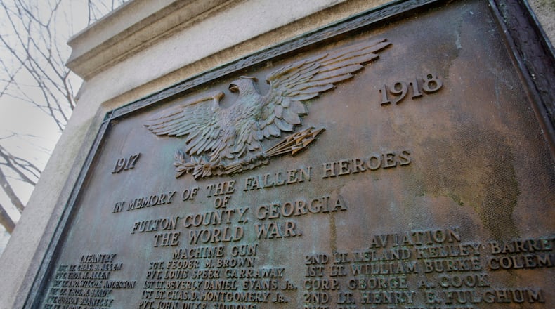 Pershing Point Park is dedicated to residents of Fulton County who died in World War I and is named for General George Pershing. Bob Andres bandres@ajc.com
