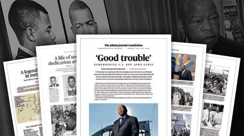 The Atlanta Journal-Constitution will feature a 12-page special section in Monday’s print edition that looks back at the life of civil rights icon John Lewis.