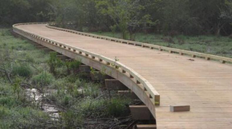 This is an example photo of a multi-use trail boardwalk, which Brookhaven plans to build at the north end of Murphey Candler Park.