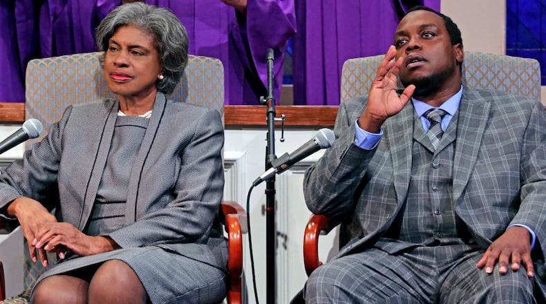 The Actor’s Express drama “The Christians” features Greta M. Glenn and Enoch King. CONTRIBUTED BY STUDIO 7 PHOTOGRAPHY