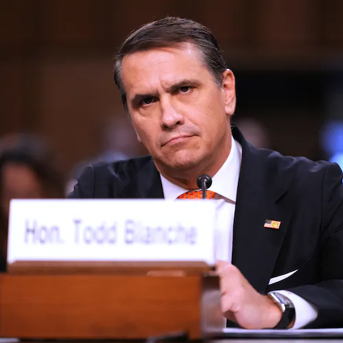 FILE - Acting Attorney General Todd Blanche appears before the Senate Judiciary Committee on Capitol Hill in Washington, July 15, 2026. (AP Photo/Mark Schiefelbein, File)