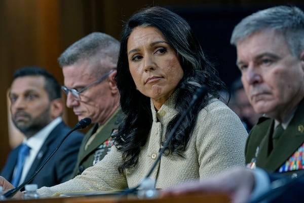 "It is not the intelligence community's responsibility to determine what is and is not an imminent threat," Tulsi Gabbard, the director of national intelligence, said during a congressional hearing Wednesday. (Jose Luis Magana/AP)