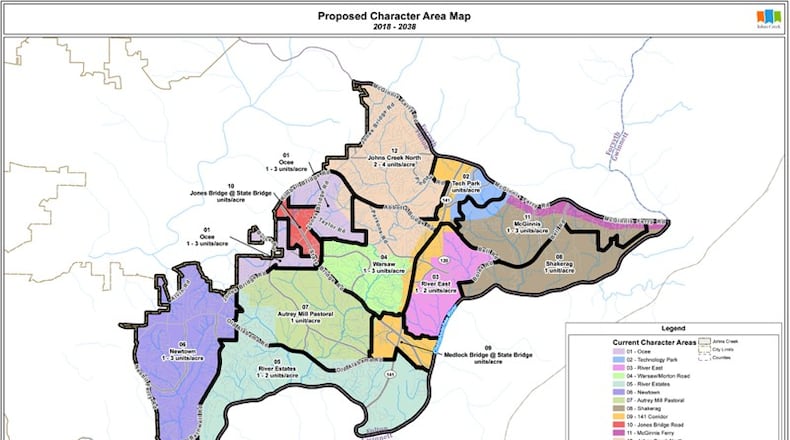 This proposed, future land use plan for Johns Creek may become part of the comprehensive plan update. CITY OF JOHNS CREEK