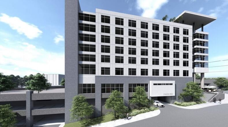 Rendering of a proposed eight-story Hilton hotel that's part of a $125 million mixed-used development that Smyrna City Council will consider Monday. (Photo provided/City of Smyrna)