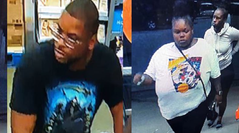 One of the suspects pointed a pistol at a store manager when confronted.