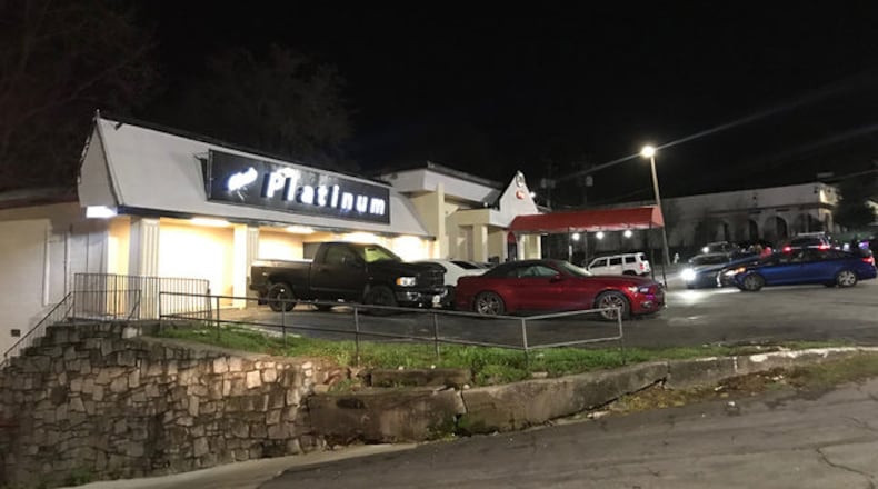 A bouncer was shot while trying to break up a fight inside Club Platinum, according to police.
