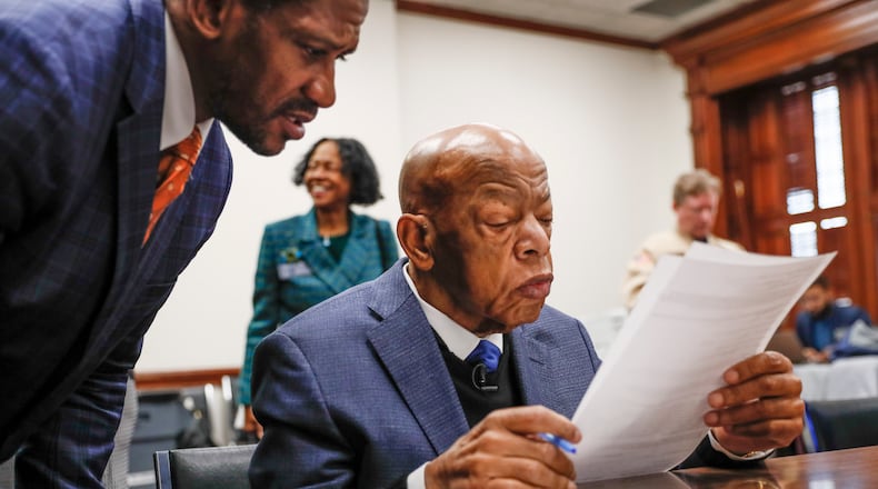 Last week, Congressman John Lewis signed paperwork to qualify for reelection to his District 5 seat. The 17-term congressman turned 80 in February. Bob Andres / robert.andres@ajc.com