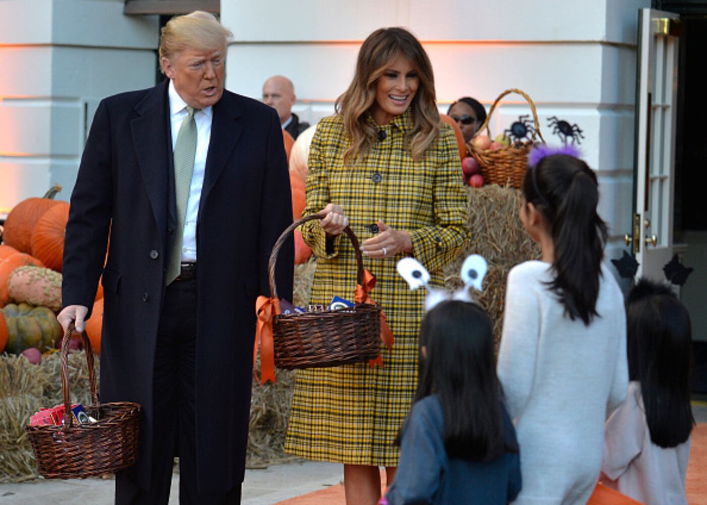 Photos: President Trump, first lady Melania Trump welcome children to White House for Halloween