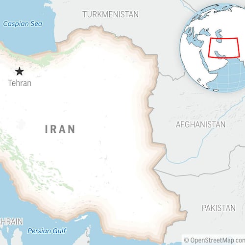 This is a locator map for Iran with its capital, Tehran. (AP Photo)