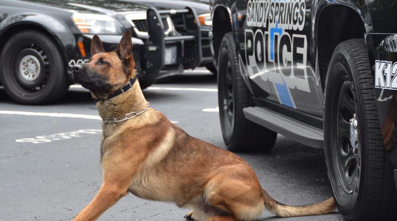 Falco, a Belgian Malinois who joined the department in June, will wear a protective vest when he is on duty.