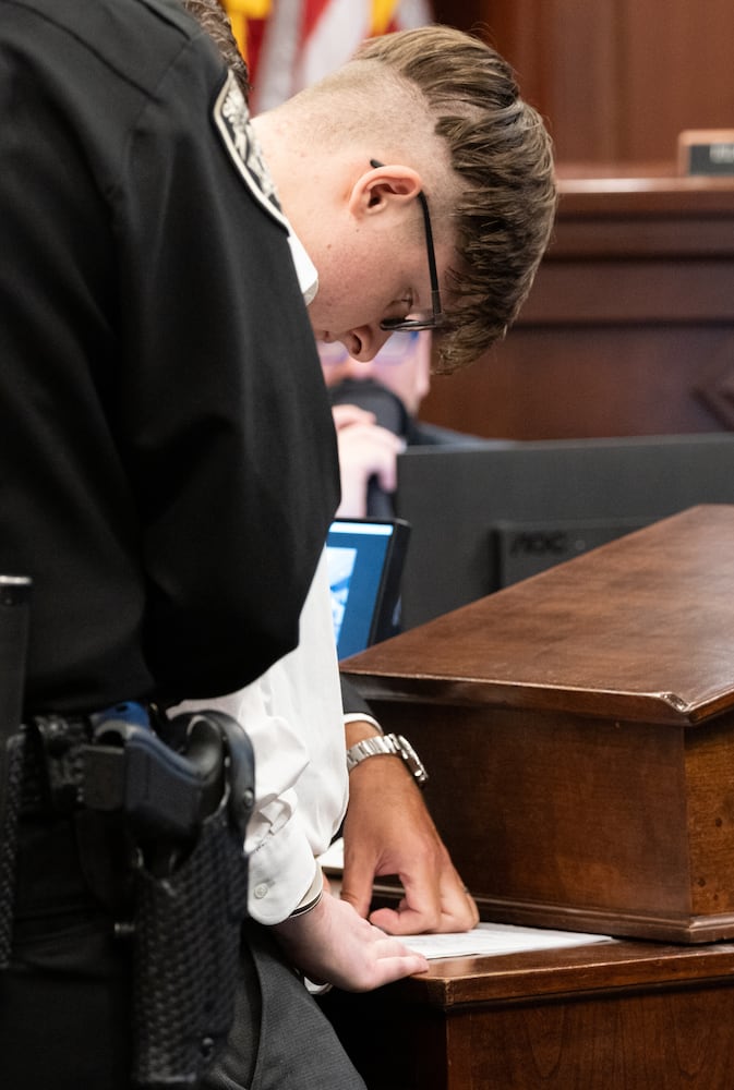 210727-Canton- Robert Aaron Long finalizes his plea before Judge Ellen McElyea in Superior Court of Cherokee County in Canton on Tuesday morning, July 27, 2021. Ben Gray for the Atlanta Journal-Constitution