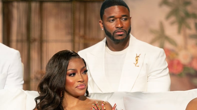 Drew Sidora and Ralph Pittman during the season 14 Bravo reunion show. BRAVO