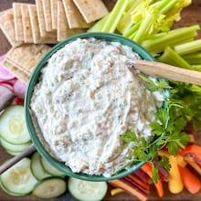 Creamy smoked trout dip is an easy, elegant and affordable option for entertaining on New Year’s Eve. (Virginia Willis for the AJC)