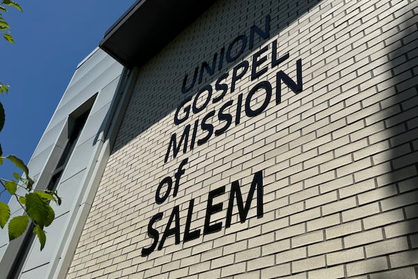 The Union Gospel Mission homeless shelter in Salem, Ore., Monday, June 2, 2025. (AP Photo/Claire Rush)