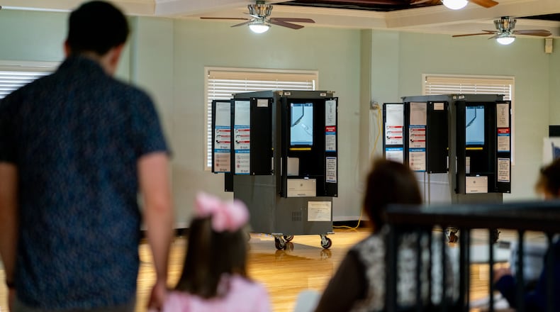 Voters cast their ballots in Cobb County, Ga., on Tuesday, Nov. 5, 2024. (Ben Hendren for the AJC)