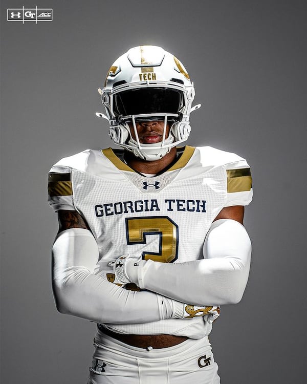 Georgia Tech unveils its new football uniforms in its partnership with Under Armour. (Courtesy of Georgia Tech Athletics)