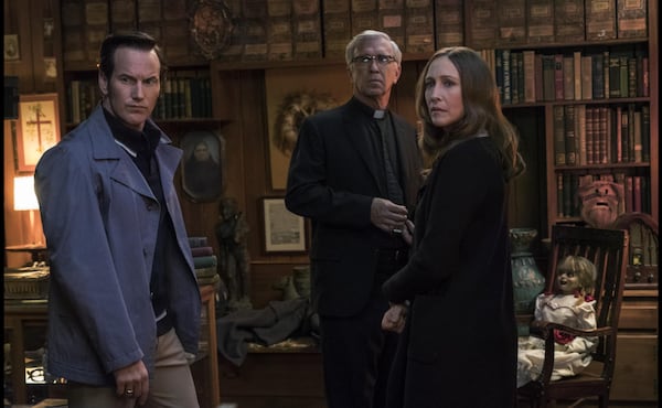 The movie "Annabelle Comes Home," part of "The Conjuring" film universe, featured Patrick Wilson (left), Steve Coulter and Vera Farmiga. (Courtesy of New Line Cinema 2019)