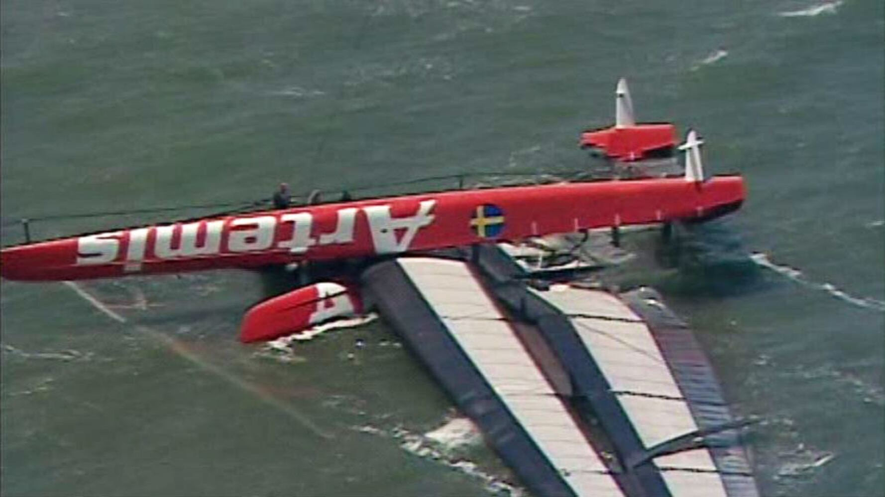 Artemis America's Cup boat capsize