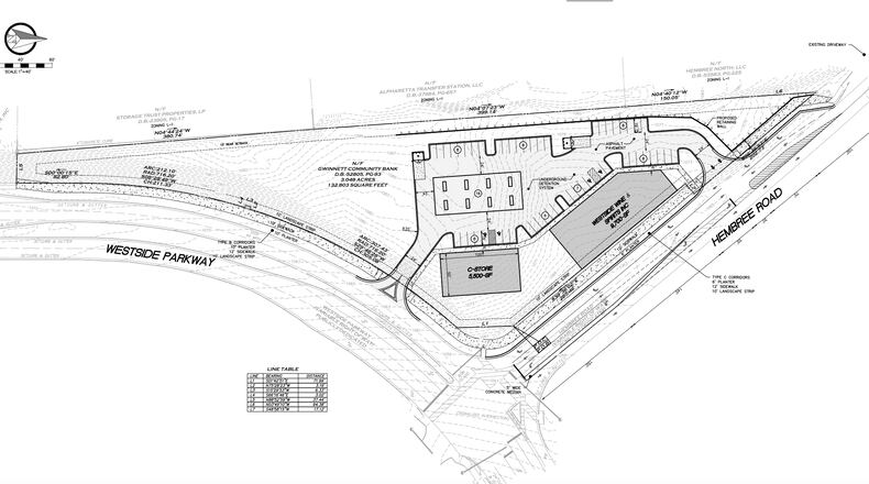Westside Commercial Properties, Inc. is seeking a special use permit to build and operate a liquor store at 2125 Hembree Road. (Courtesy City of Alpharetta)