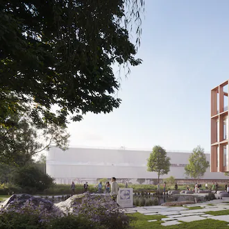 A rendering shows what UCB's planned manufacturing facility in Gwinnett County will look like. (Courtesy of UCB)