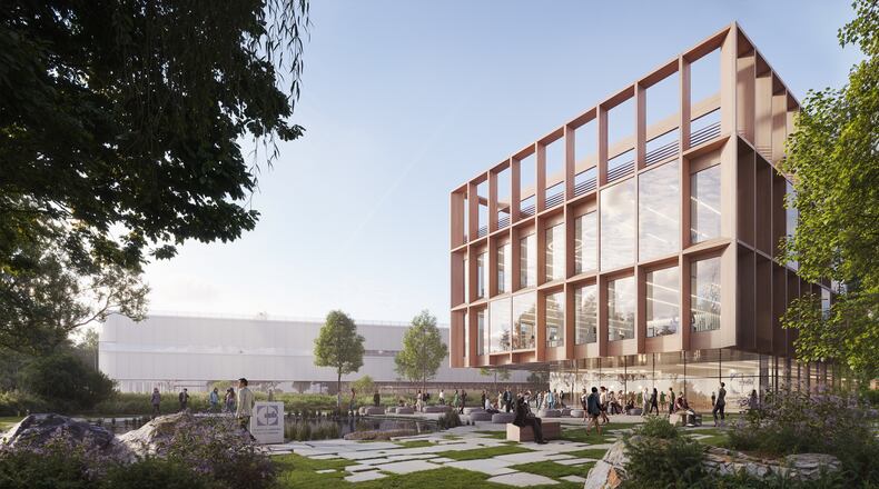 A rendering shows what UCB's planned manufacturing facility in Gwinnett County will look like. (Courtesy of UCB)