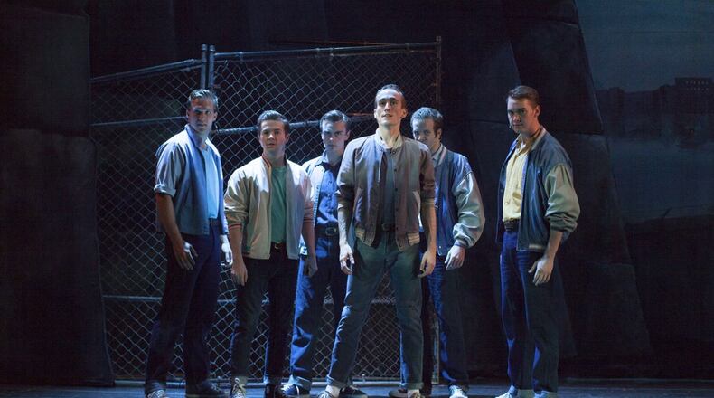 Atlanta Lyric’s “West Side Story” features Jamey Hoge (from left), Nickolas Eibler, Avery Gillham, Nathan Lubeck, A.J. Klopach and J. Koby Parker. CONTRIBUTED BY ATLANTA LYRIC THEATRE