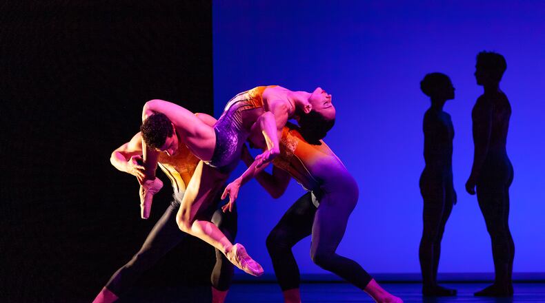 Ashley Wegmann (center) and former Atlanta Ballet dancers Keaton Leier and Jacob Bush in "Catch," one of the ballets scheduled for Atlanta Ballet's just-announced 2024-25 season.