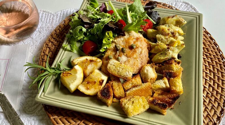 Ellen Nemhauser provided a recipe for chicken with sour dough bread and lemon. CONTRIBUTED BY BOB TOWNSEND