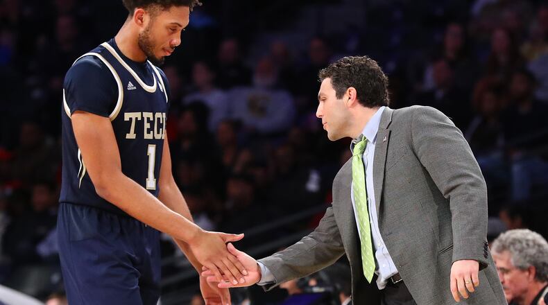 Turns out now this week will be the last that Georgia Tech head coach Josh Pastner and senior James Banks will share court time.  (Curtis Compton/ccompton@ajc.com)
