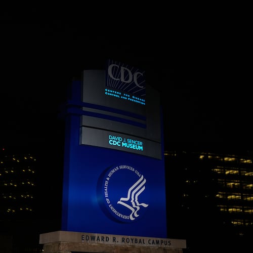 FILE - A sign marks the entrance to the U.S. Centers for Disease Control and Prevention headquarters Wednesday, Aug. 27, 2025, in Atlanta. (AP Photo/Brynn Anderson, File)