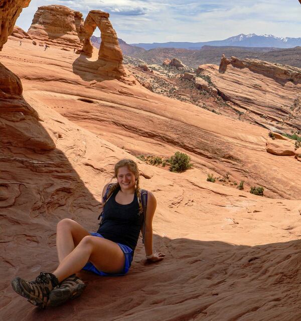 Emory University student Claudia Fodor, shown here visiting Arches National Park in Utah, is an art history and visual arts major. (Courtesy)