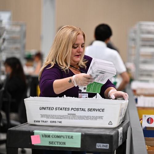 FILE - Ballots are counted at the L.A. County Ballot Processing Center during the California primary election, June 2, 2026, in City of Industry, Calif. (AP Photo/William Liang, File)