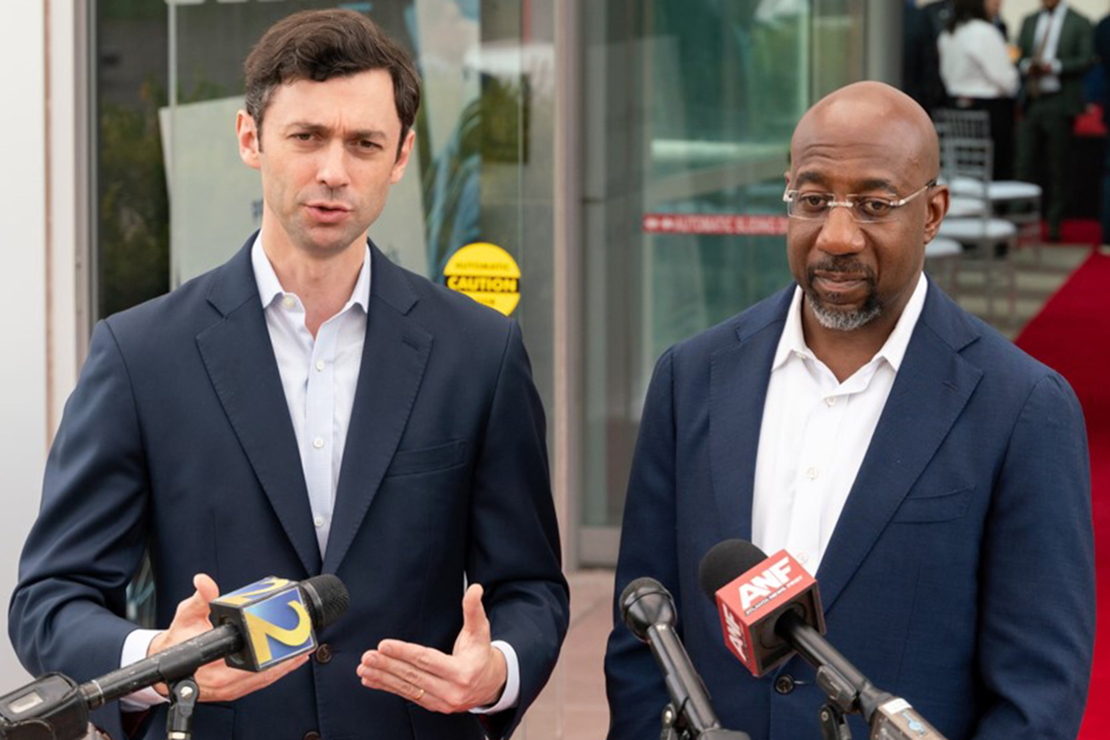 U.S. Sens. Jon Ossoff (left) and Raphael Warnock are both Georgia Democrats.