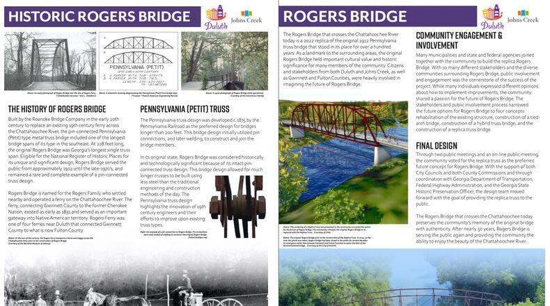 GDOT, the State Historic Preservation Officer and Duluth have approved interpretive panels for the Rogers Bridge Replacement Project. (City of Duluth)