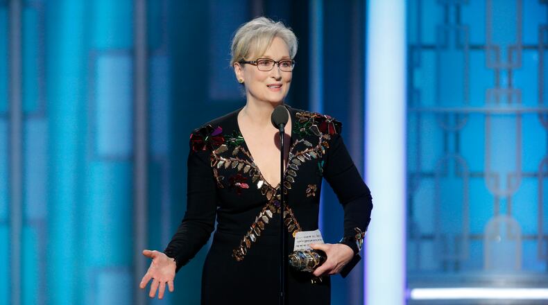 Meryl Streep poses in the press room during the 74th Annual Golden Globe Awards at The Beverly Hilton Hotel on Sunday in Beverly Hills, California. Alberto E. Rodriguez/Getty Images