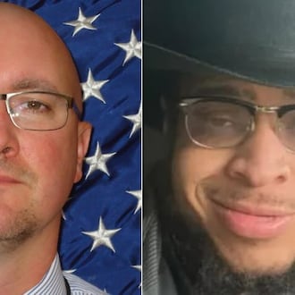 Christopher Bradshaw (left) is accused of killing Terrell Lowdermilk in a hit-and-run crash. (Police and family photos)