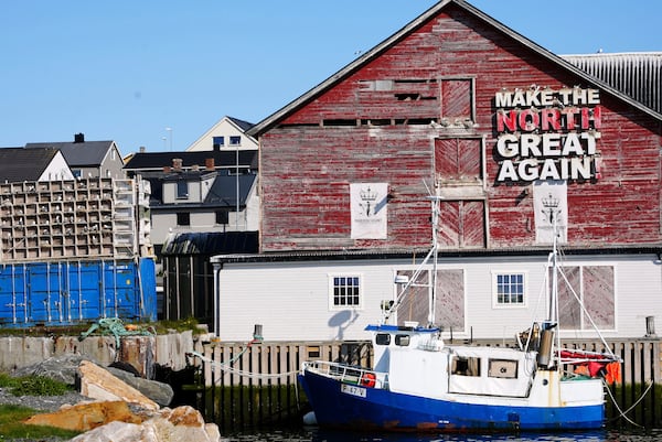Seagulls sit in boxes of a so called Seagull Hotel at the harbour in Vardo, Norway, on July 3, 2025. (AP Photo/Tommi Ojala )