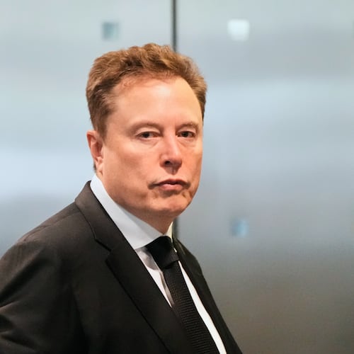 Elon Musk arrives at the U.S. District Court in Oakland, Calif., Tuesday, April 28, 2026. (AP Photo/Godofredo A. Vásquez)