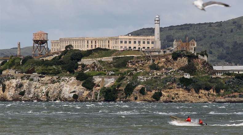A boat passes in front of Alcatraz Island on April 7, 2011 in San Francisco, United States. (Photo by Justin Sullivan/Getty Images)