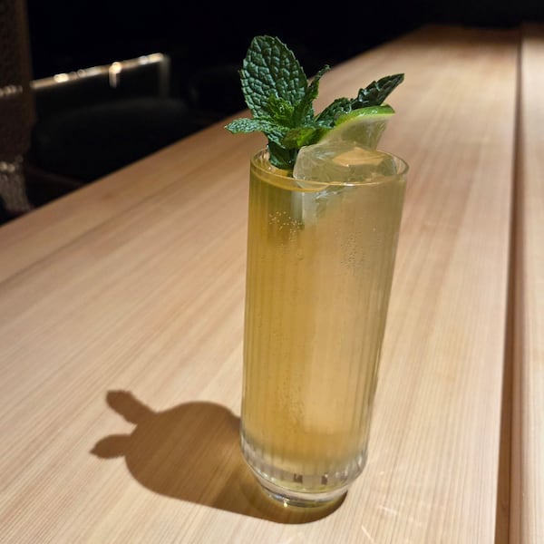 Mint & Cedar from Omakase Table is a winter refresher that pairs perfectly with sushi. (Courtesy of Angela Hansberger)
