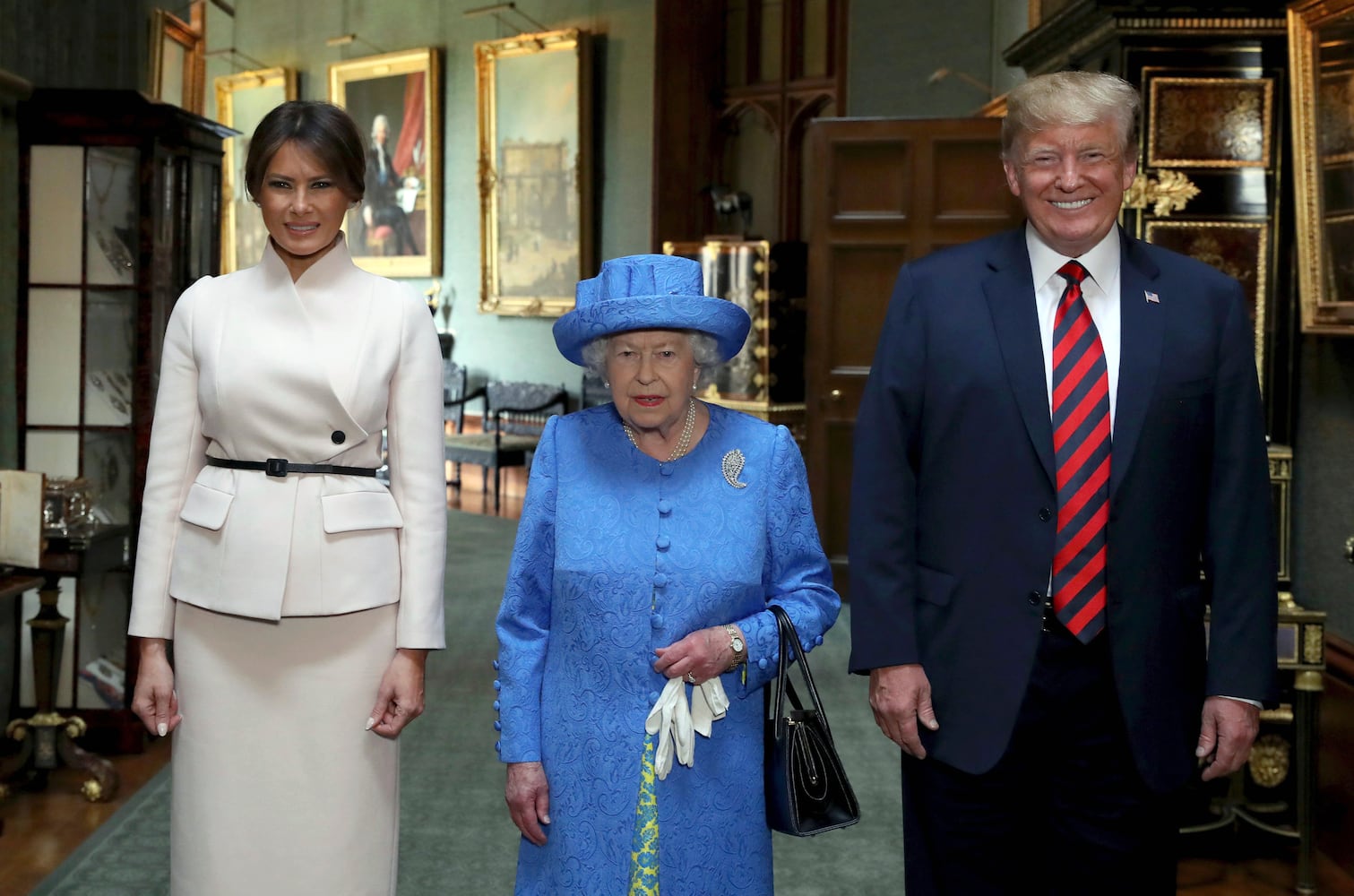 President Donald Trump, Queen Elizabeth meet at Windsor Castle