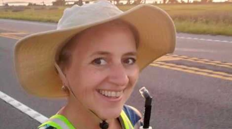 Joy Sandoz stops for a selfie while running the Run Across Georgia. Over the span of five days, Sandoz ran 201 miles from Tybee Island to Columbus. (Photo courtesy of Joy Sandoz)